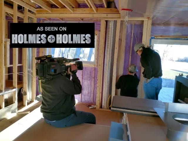 Lucas and Chris Brooks with Mike Holmes — Brooks Heating & Air, a Trusted Partner of the Mike Holmes Show